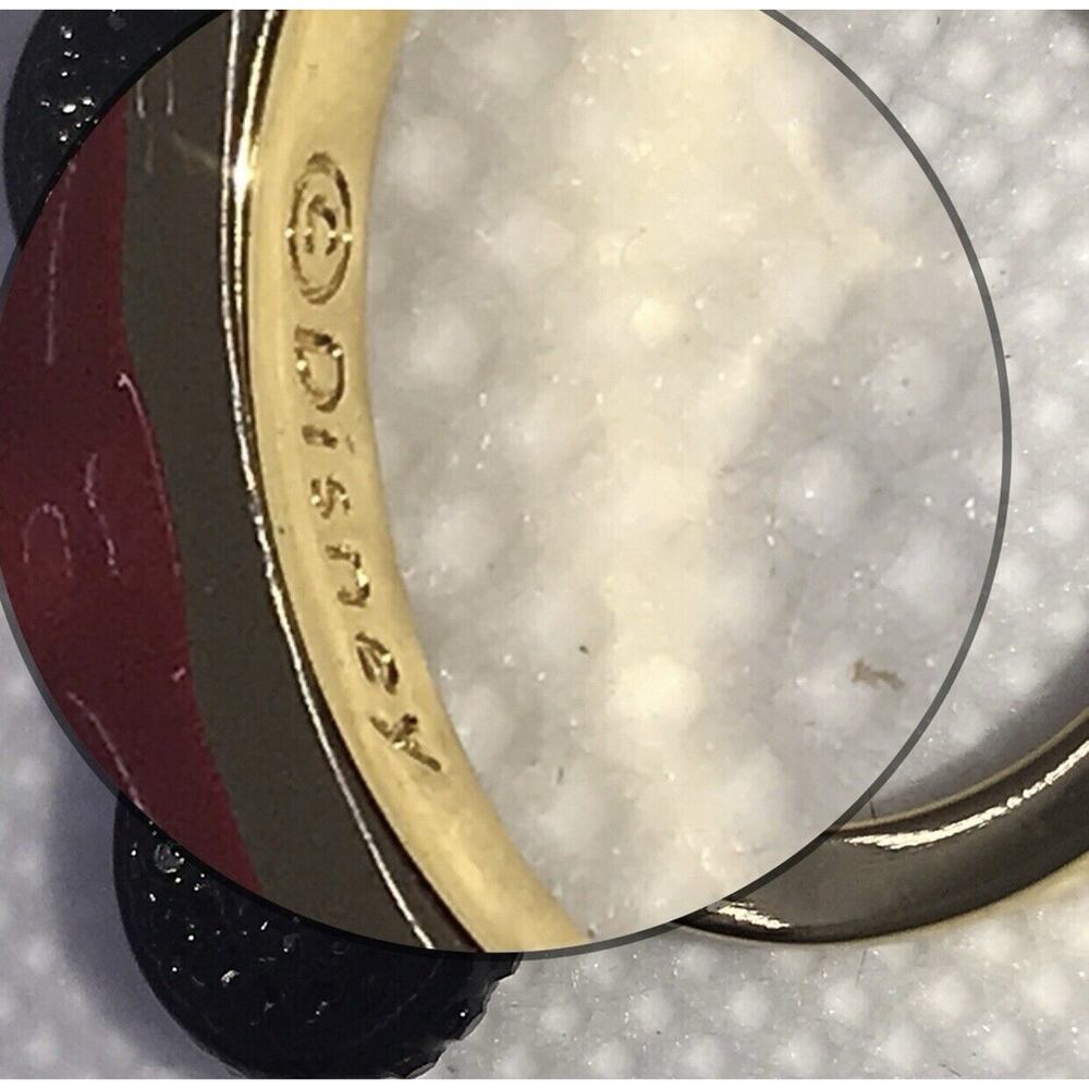 Kate Spade X Disney Minnie Mouse Ears Limited Edition Gold Plate Ring Pave Sz 7 - Picture 5 of 10